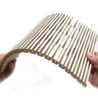 Caved flexible acoustic panel