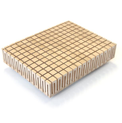 Caved flexible wooden acoustic panel